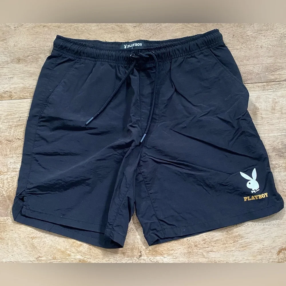 Playboy by PacSun Men’s Sz S Black Nylon Swim Trunks